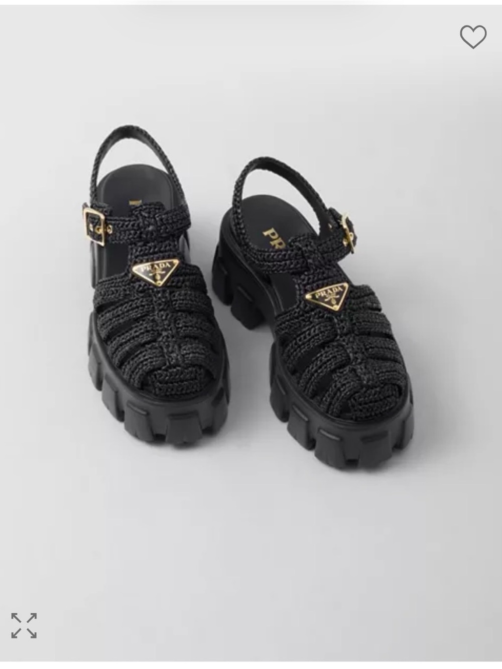 Prada monolith crochet cage sandals